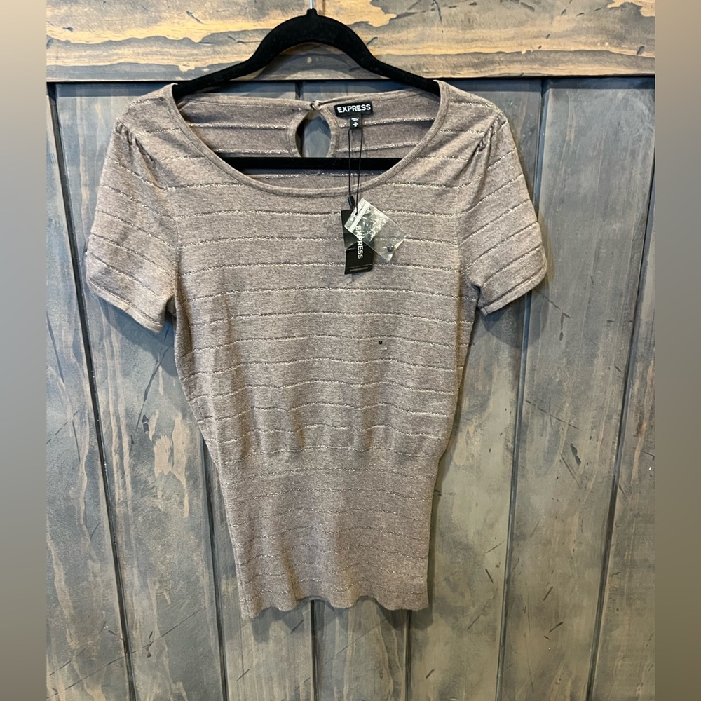 Express knit top shimmer